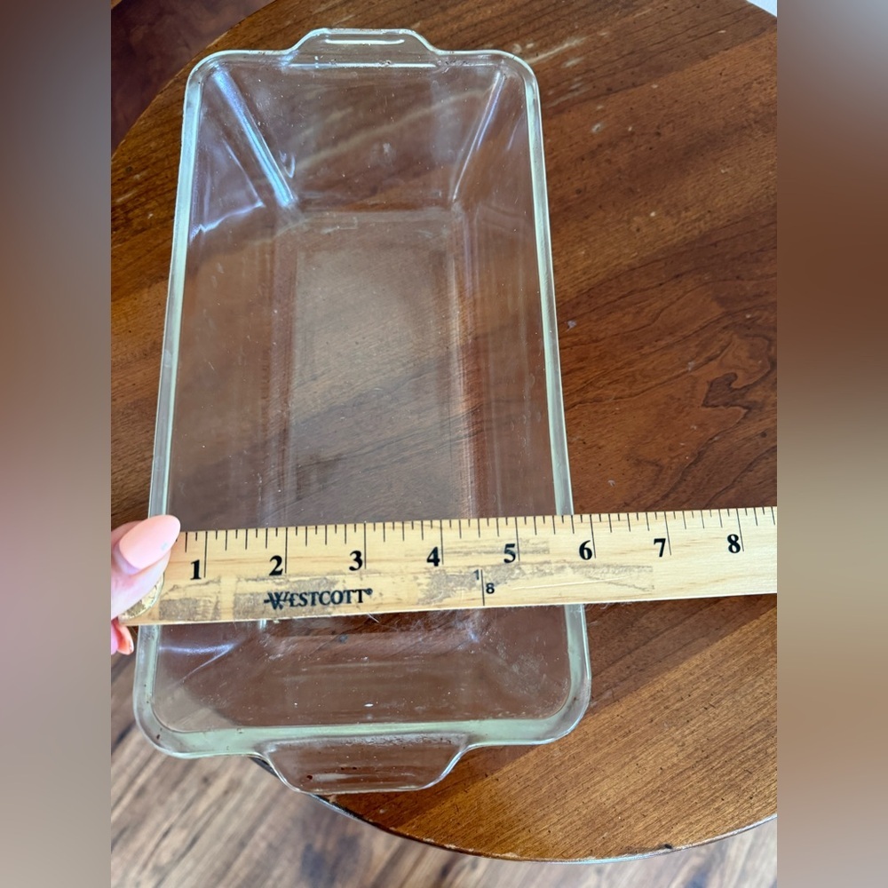 Vintage PYREX #214 Clear Glass Loaf Baking Dish 10.5 x 6 x 3 - Picture 8 of 9